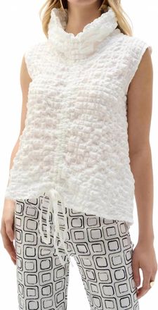 Joseph Ribkoff Bubble Jacquard Cowl Neck Top In Vanilla