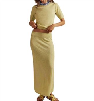 Free People Isabella Sweater Skirt Set In Tonal Green