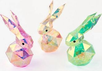 One Hundred 80 Degrees Iridescent Lit Bunny In Yellow