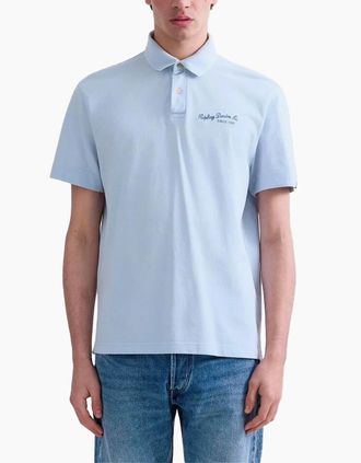 Replay Mens Replay premium quality polo shirt LIGHT BLUE - Size: 42