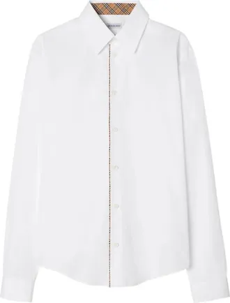 Burberry Classic-fit Check-piping Cotton Poplin Shirt
