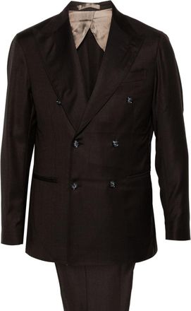 Barba virgin-wool suit - men - Virgin Wool/Viscose - 54 - Brown