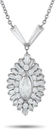 Luxury Bazaar 18K White Gold 2.45ct Diamond Pendant Necklace MF06-121525