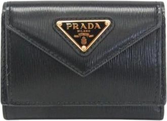 Prada Pre-owned Wallets, female, Black, Size: ONE SIZE Pre-owned Leather wallets