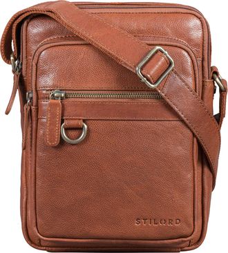 STILORD Orion Leather Shoulder Bag for Men | Small Vintage Bag for iPad 10.9 Inches | Shoulder Bag in Genuine Leather Colour: Black, Maraska - Brown, S