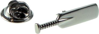 King & Priory Cricket Bat Pewter Lapel Pin Badge