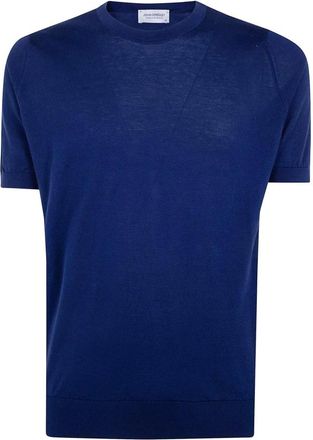 John Smedley Camiseta de cuello redondo Kempton de manga corta - Knitwear - Hombre - Azul - S