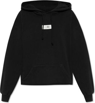 Maison Margiela Hoodie met logo - Dames - Hoodies - Zwart - S - Katoen - Hoodies & sweatvesten