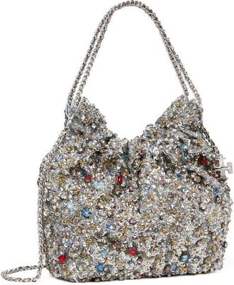Tory Burch Fleming Embellished Mini Hobo in Warm Rain at Nordstrom