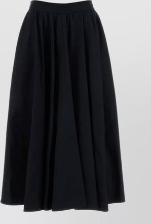 Patou high waisted cotton midi pleated skirt