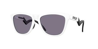 Oakley Womens Frogskins Hybrid Sunglasses In Matte White Prizm Grey