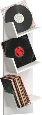 ebuy24 Estante De Pared De Madera Vcm Tablero De Pared Con Tres Compartimentos Grandes Espacio Para 100 Discos Tambi&eacute;n Se Puede Utilizar Para Libros Dimensio