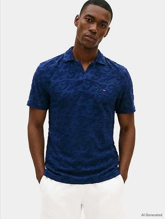 Tommy Hilfiger Regular Fit Jacquard Towelling Polo Shirt