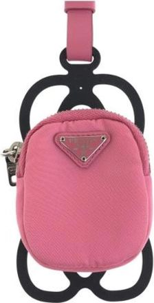 Prada Pre-owned Mini Bags, female, Pink, Size: ONE SIZE Pre-owned Nylon Tessuto Logo Pouch