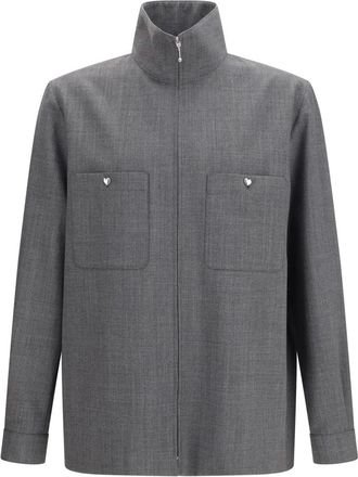 Valentino Chaqueta Camisera de Lana Moulin&eacute; - Jackets - Hombre - Gris - L