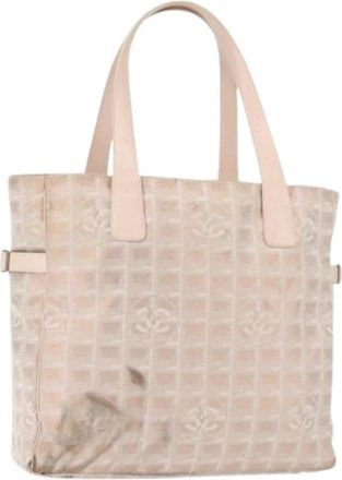 Chanel Pre-owned Nylon Tote Bag - Dames - Vintage Shopper - Beige - ONE Size - Nylon - Vintage