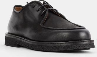 Mars&egrave;ll Mens Moccar Black Leather Derbies Flat Shoes