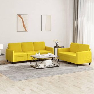 vidaXL Vidaxl - Juego De Sof&aacute;s 2 Piezas Terciopelo Amarillo