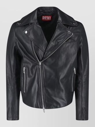 Diesel coat notched lapels zipped pockets hardware