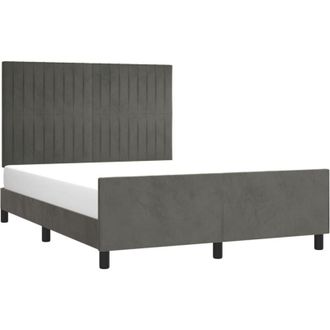 vidaXL Vidaxl - Estructura De Cama Sin Colch&oacute;n Terciopelo Gris Oscuro 140x200cm
