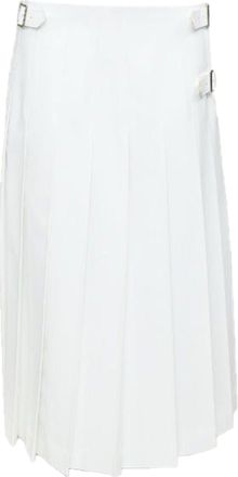Comme Des Gar&ccedil;ons Comme Des Garcons Homme Plus PU cowhide trimmed pleated kilt skirt