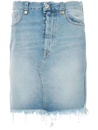 Unravel frayed denim skirt - Blue