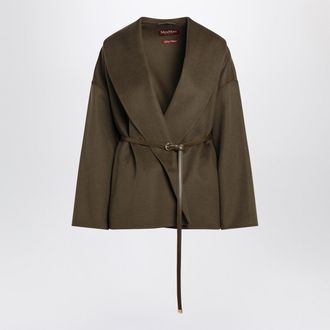 Max Mara Khaki Green Wrap Coat