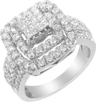 House of Brilliance 14KT White Gold Diamond Cocktail Ring at Nordstrom, Size 6.5
