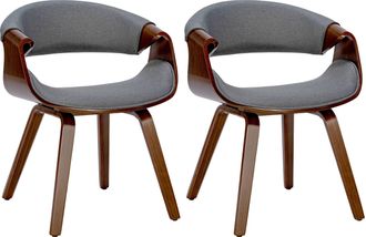 Clp Set De 2 Sillas De Comedor Foley Nogal/gris Tela