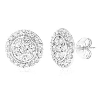 Vir Jewels 3/4 cttw Lab Grown Diamond Composite Earrings in Sterling Silver With Push Backs For Women
