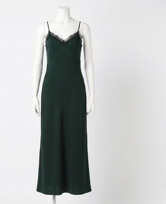 Z Supply After Hours Luxe Satin Midi Dress In Garland Green