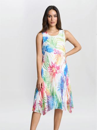 Gina Bacconi Womens Eliza Sleevelss Asymmetric Hem Dress - Multicolour - Size Medium
