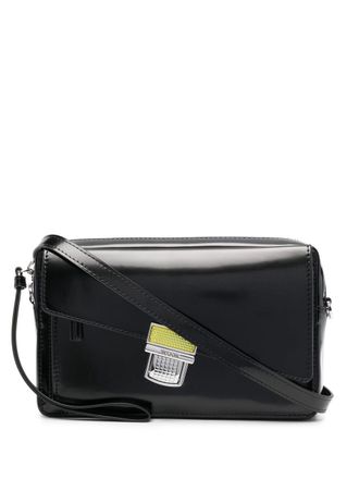Msgm Borsa a tracolla in pelle - Nero