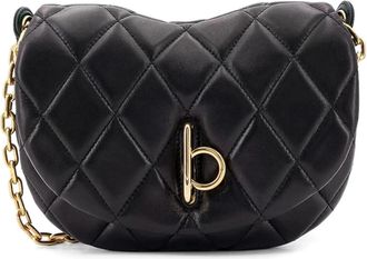 Burberry Zwarte Gewatteerde Schoudertas - Dames - Schoudertassen - Zwart - ONE Size - Leer - Tassen