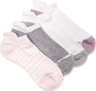 Muk Luks Womens Dream Step Sporty Low Cut Ankle Socks, 4 Pair Pack in Pink at Nordstrom