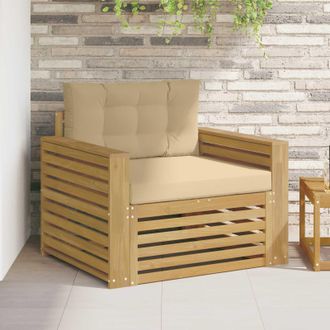 vidaXL Vidaxl Divano Da Esterno Poliestere Bianco E Beige
