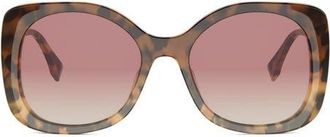 Fendi graphy 55mm Gradient Square Sunglasses in Havana /Gradient at Nordstrom