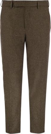 Pantaloni Torino Wollen en zijden flanellen broek - Heren - Slim Fit Broeken - Bruin - L - Wol - Broeken