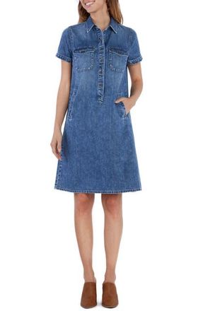 Wash Lab Denim Ace Button Front Denim Shirtdress in Ace Blue at Nordstrom, Size X-Small
