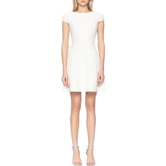 H&eacute;rve L&eacute;ger Textured Knit Minidress in Alabaster at Nordstrom Rack, Size Xx-Small