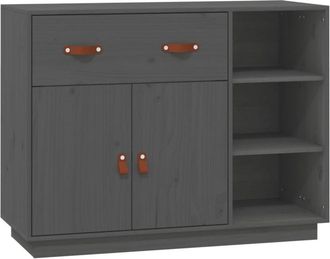 vidaXL Sideboard Grey 98.5x40x75 cm Solid Wood Pine Vidaxl