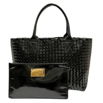 Bottega Veneta Pre-owned Tote Bags, female, Black, Size: ONE SIZE Pre-owned Intrecciato Enamel Tote Bag