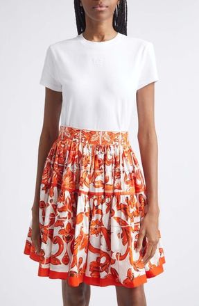 Dolce & Gabbana Embroidered Logo Jersey T-Shirt in W0800 Bianco Ottico at Nordstrom, Size 10 Us