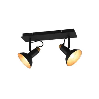 Trio Leuchten Barra Roxie Barra 2 Faretti E Portafarettis Orientabili L.40cm Metallo Nero E Oro 811900232