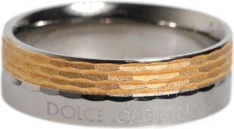 Dolce & Gabbana Tweekleurige Textuur Ring - Heren - Ringen - Geel - ONE Size - Accessoires