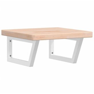 vidaXL Estante De Lavabo De Pared De Acero Y Madera Maciza De Roble Vidaxl