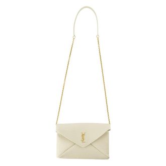 Saint Laurent Shoulder Bags, female, Beige, Size: ONE SIZE Cassandre Chain Pouch