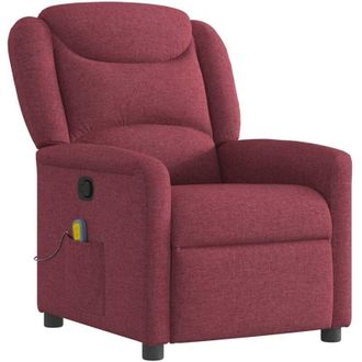 vidaXL Vidaxl - Sill&oacute;n De Masaje Reclinable De Tela Color Vino Tinto