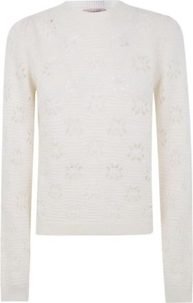 Twinset Stijlvolle Sweater Set - Dames - Ronde hals truien - Wit - L - Truien & Vesten