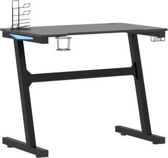 vidaXL Vidaxl - Escritorio Gaming Con Led Patas En Forma Z Negro 90x60x75 Cm